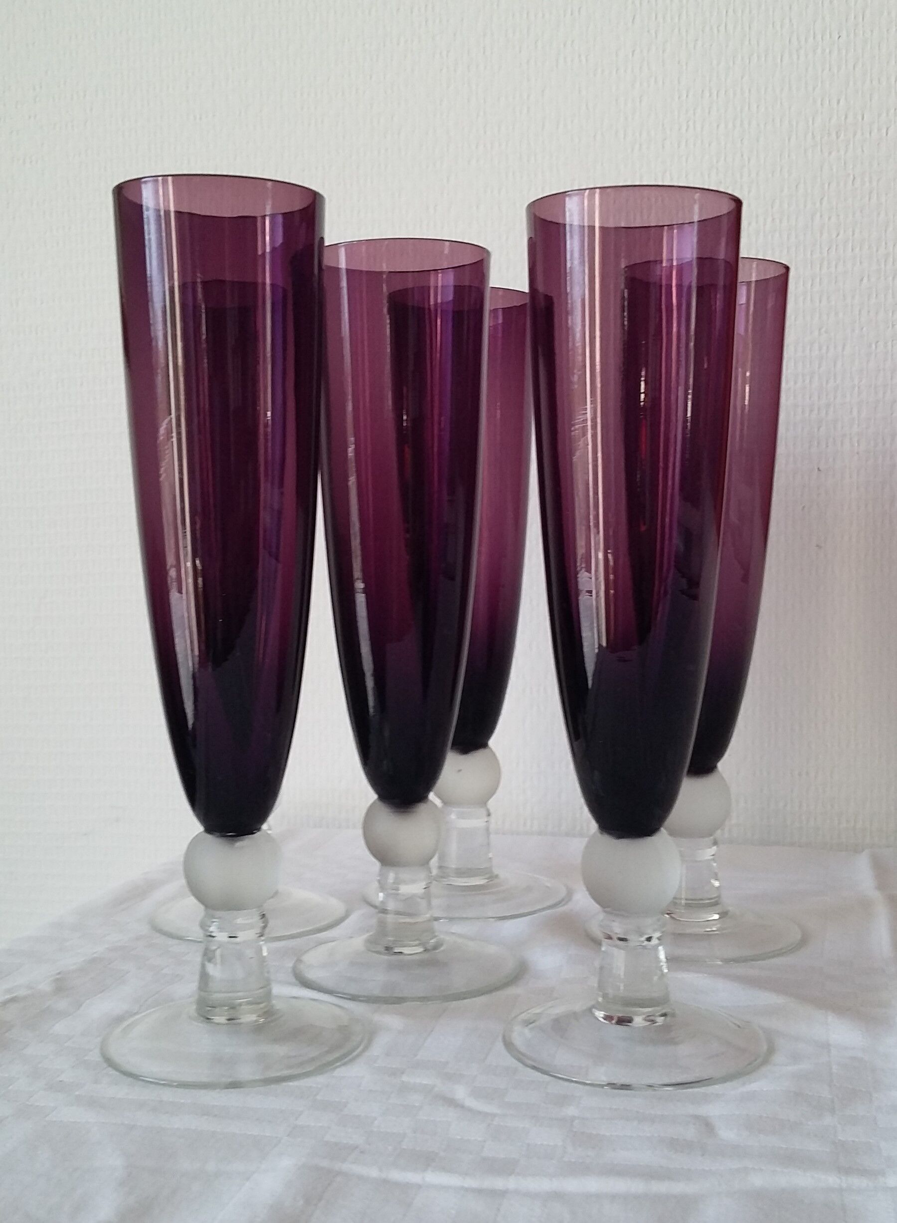 Lot of 6 champagne flutes