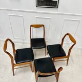 Set of 4 Scandinavian teak chairs