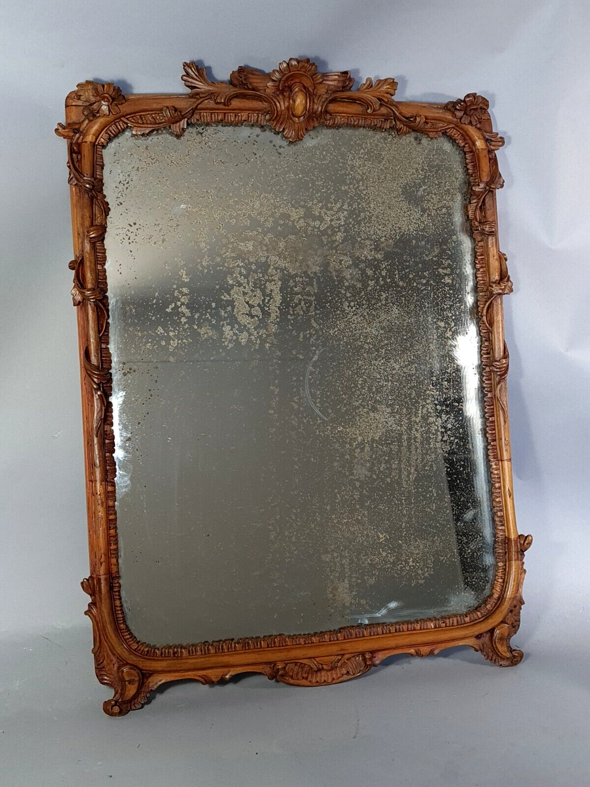 Miroir xixe siècle encadrement bois sculpté 72x54 cm sb