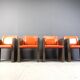 Vintage french armchairs in leather by Maison Vandamme, 1970s