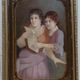 Antique English Painting of a Young Woman Reading