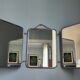 Vintage folding triptych barber mirror