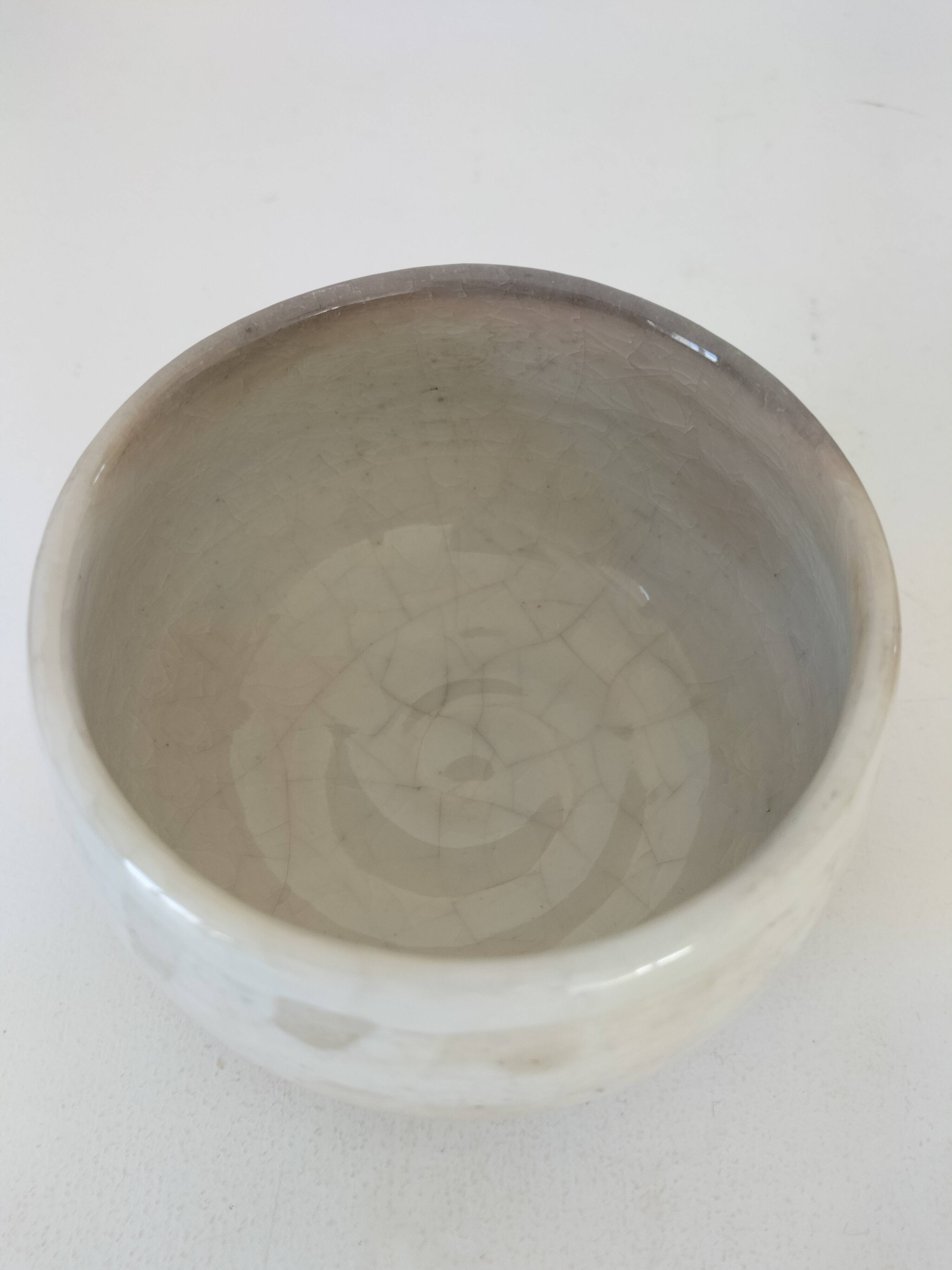 Signed handcrafted stoneware bowl – 70s wasi-sabi style
