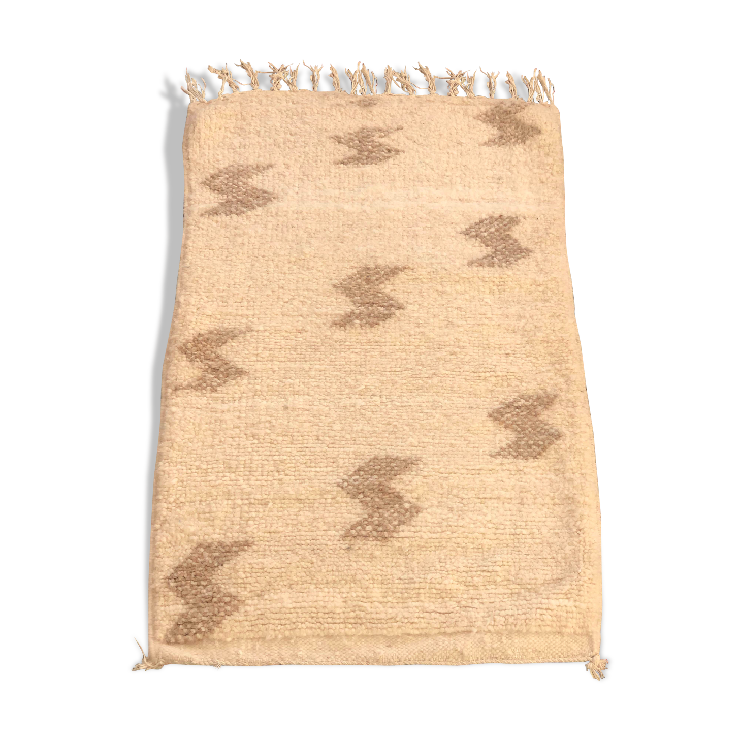 Beni ouarain blanc et beige 64x106cm
