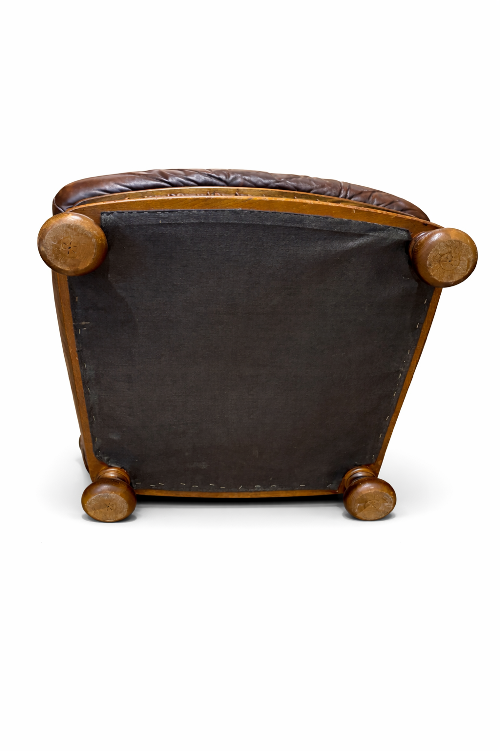 Vintage English Leather Wingback Armchair – 1980s