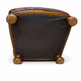 Vintage English Leather Wingback Armchair – 1980s