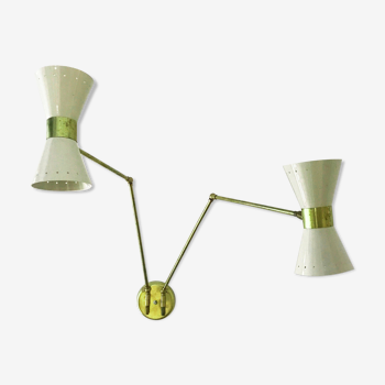 Italian wall lamp articulated diabolo design 50s