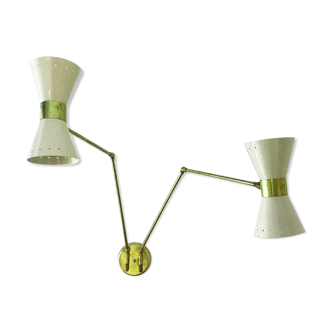 Italian wall lamp articulated diabolo design 50s