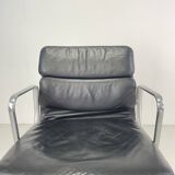 Eames Herman Miller cuir noir Soft Pad Group