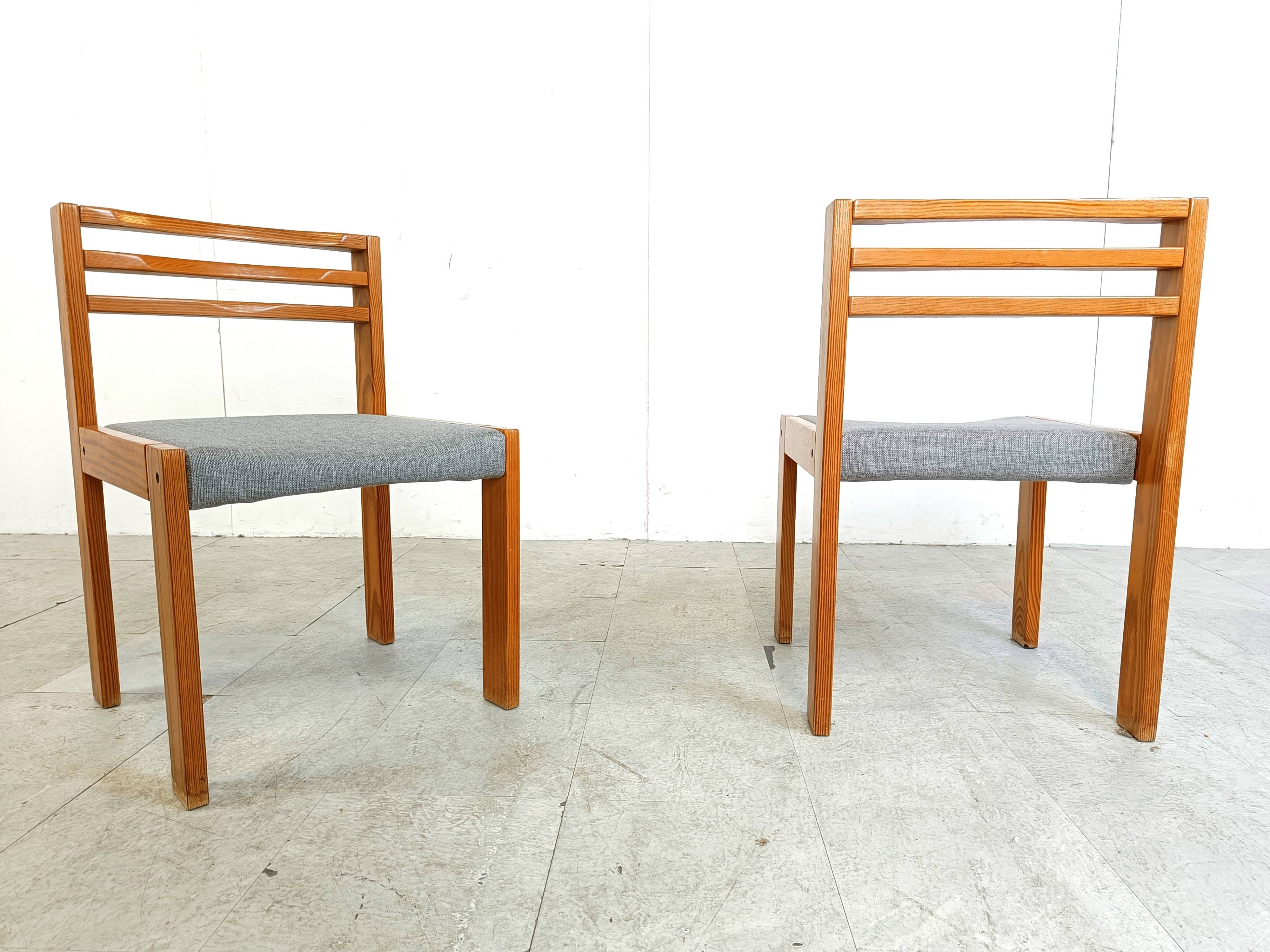 Set of 4 pine wood SG 1200 dining chairs by Cees Braakman, 1970s