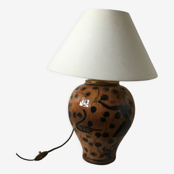 Glazed painted ceramic table lamp