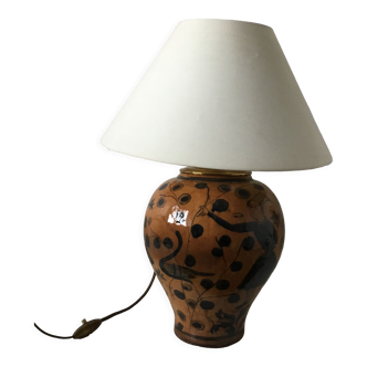 Glazed painted ceramic table lamp