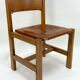 Set of 6 Maison Regain Chairs - Solid Elm and Fawn Leather - Circa 70