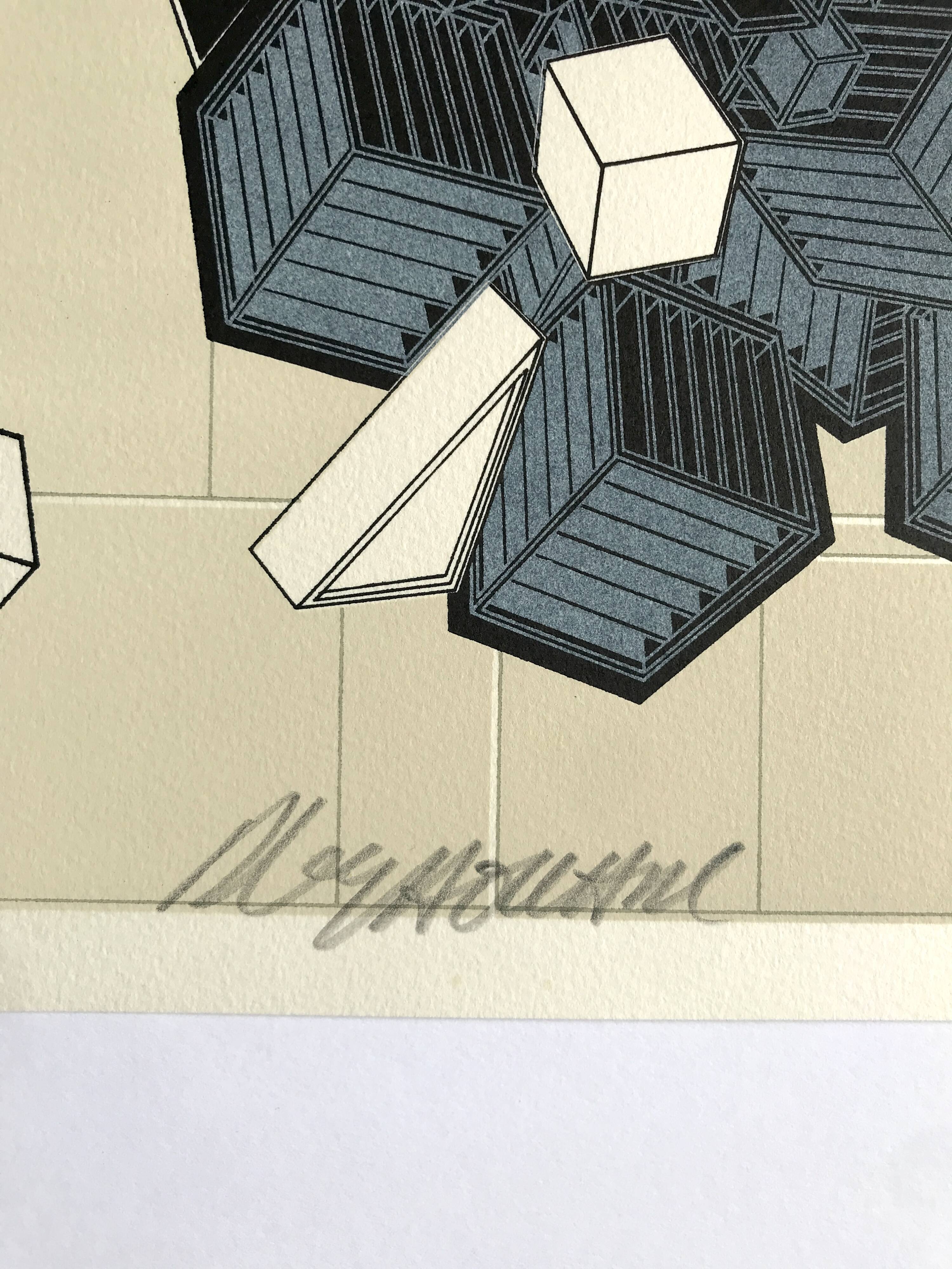 Alain le yaouanc, la terre, 1978. lithographie originale signée au crayon
