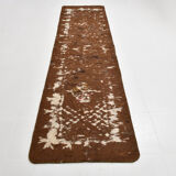 3x10 neutal brown felt vintage runner rug,85x307cm