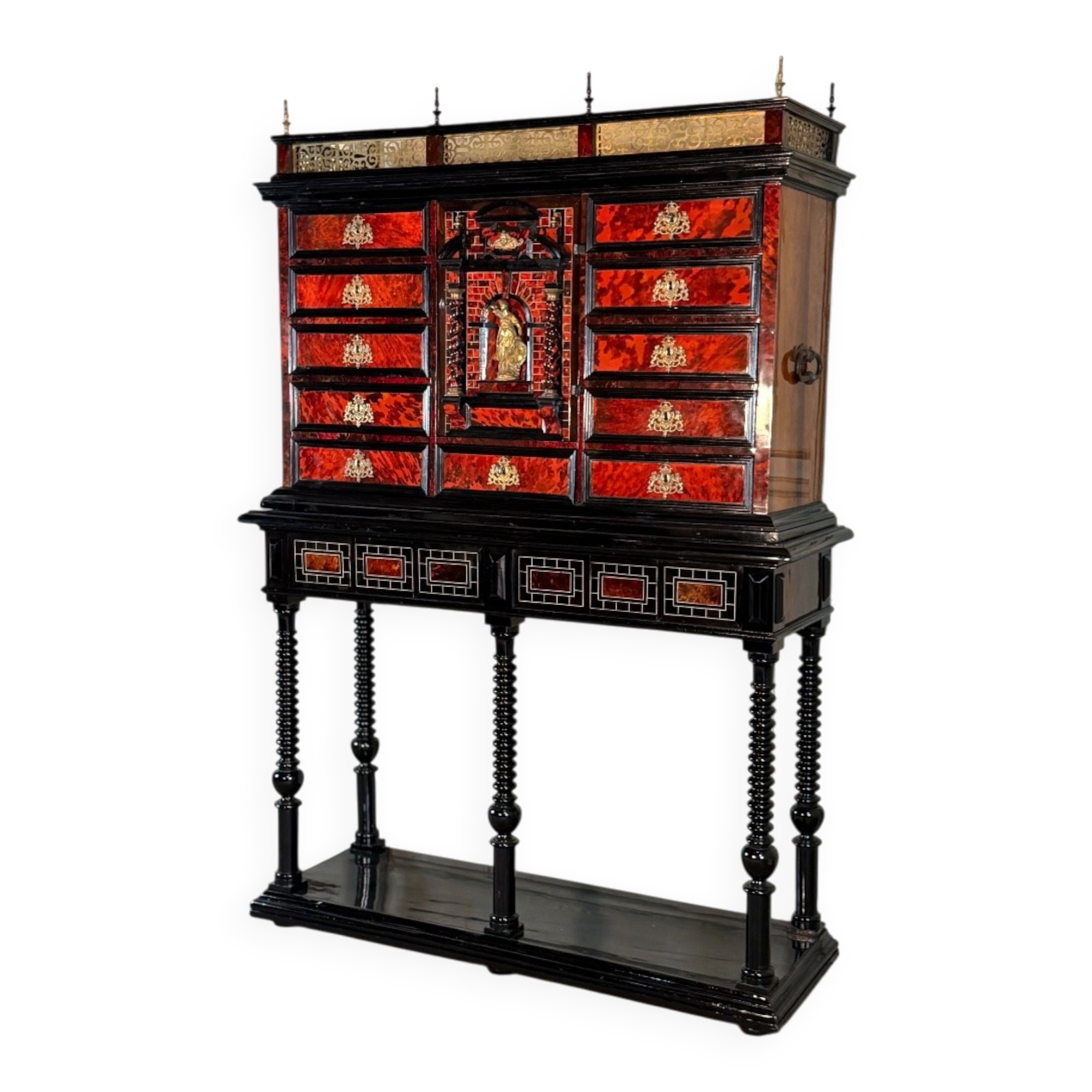 Antwerp cabinet, ebony, tortoiseshell, rosewood and bone, 17th century.