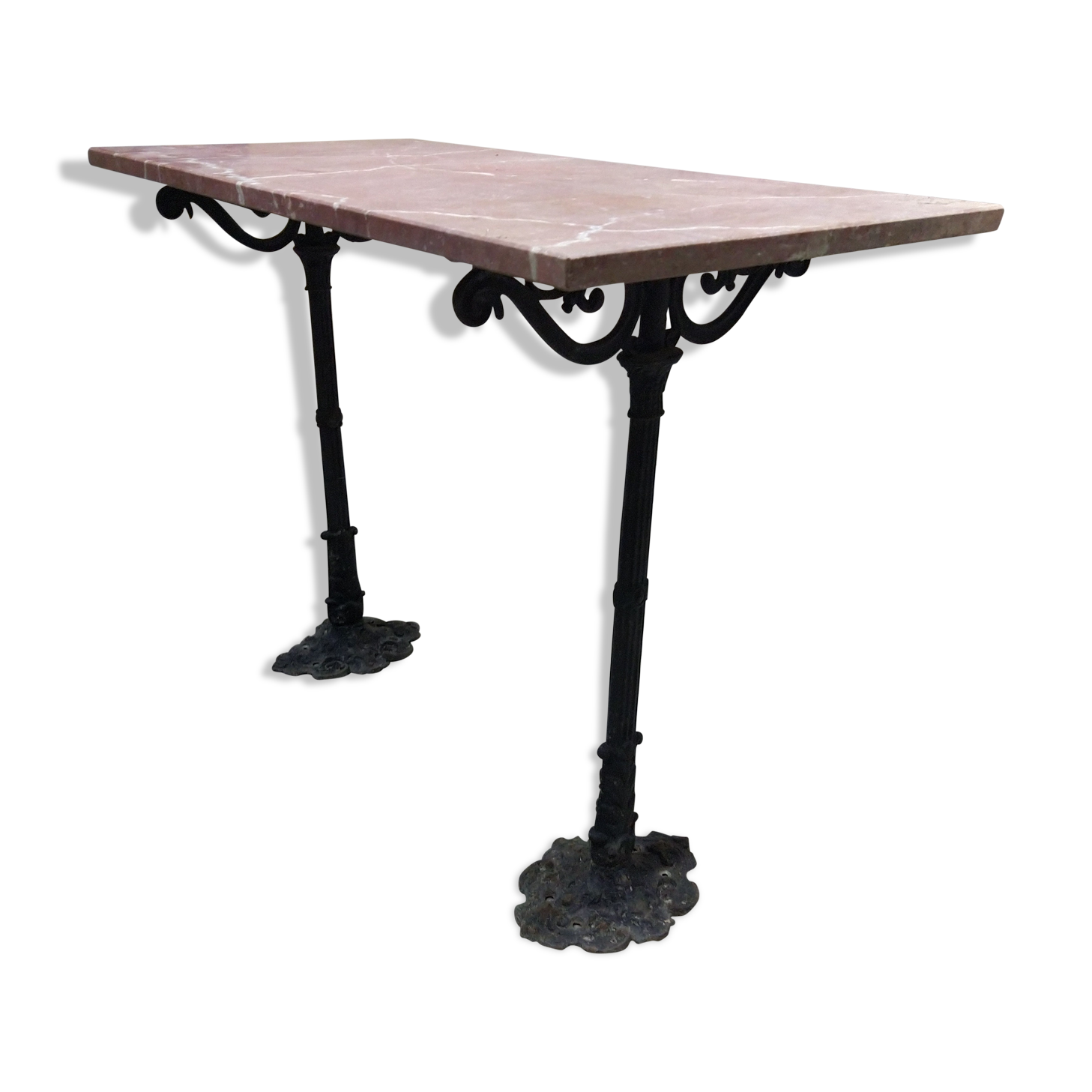 Cast iron and marble peddler's table