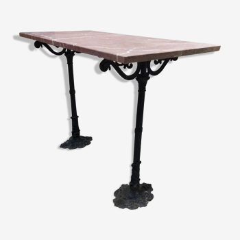 Cast iron and marble junk table