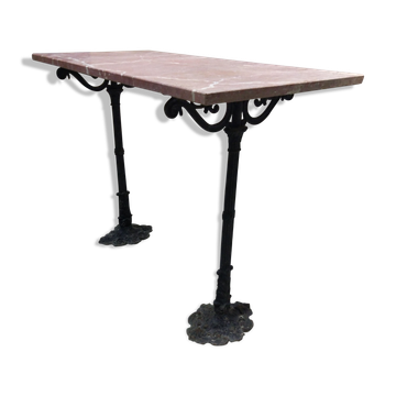 Table de camelot en fonte et marbre