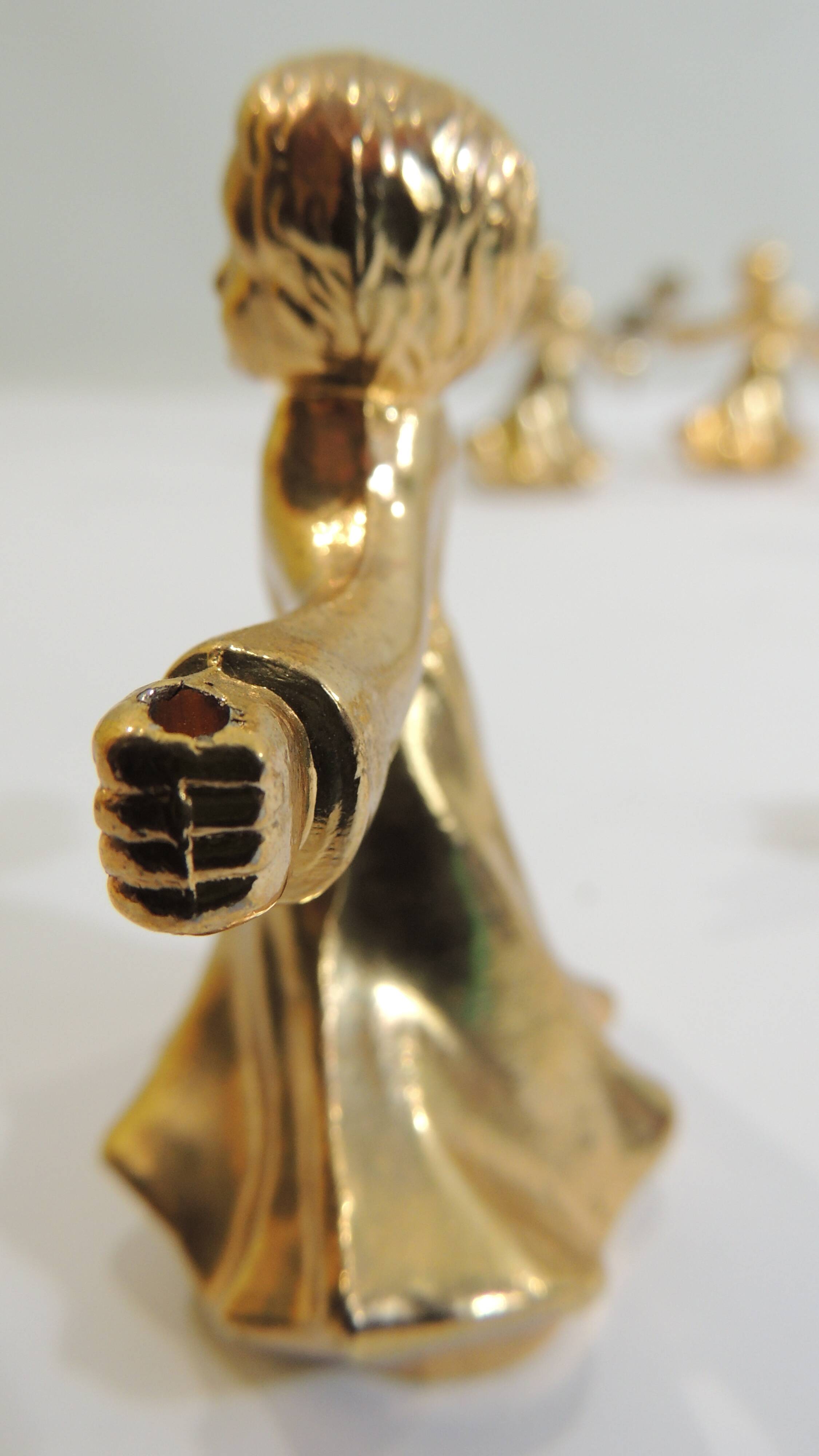 Set of 6 vintage 1970s brass figurine candle holders – Golden cherubs