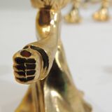 Set of 6 vintage 1970s brass figurine candle holders – Golden cherubs