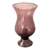 Photophore rose en verre de Biot