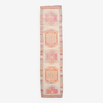 3x12 vintage pastel runner rug, 86x360cm