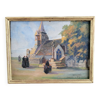 Peinture  - Louis Chazal - Chapelle St Guénolé / Bretagne