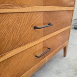 Vintage chest of drawers with compass feet and 4 drawers, 1950s