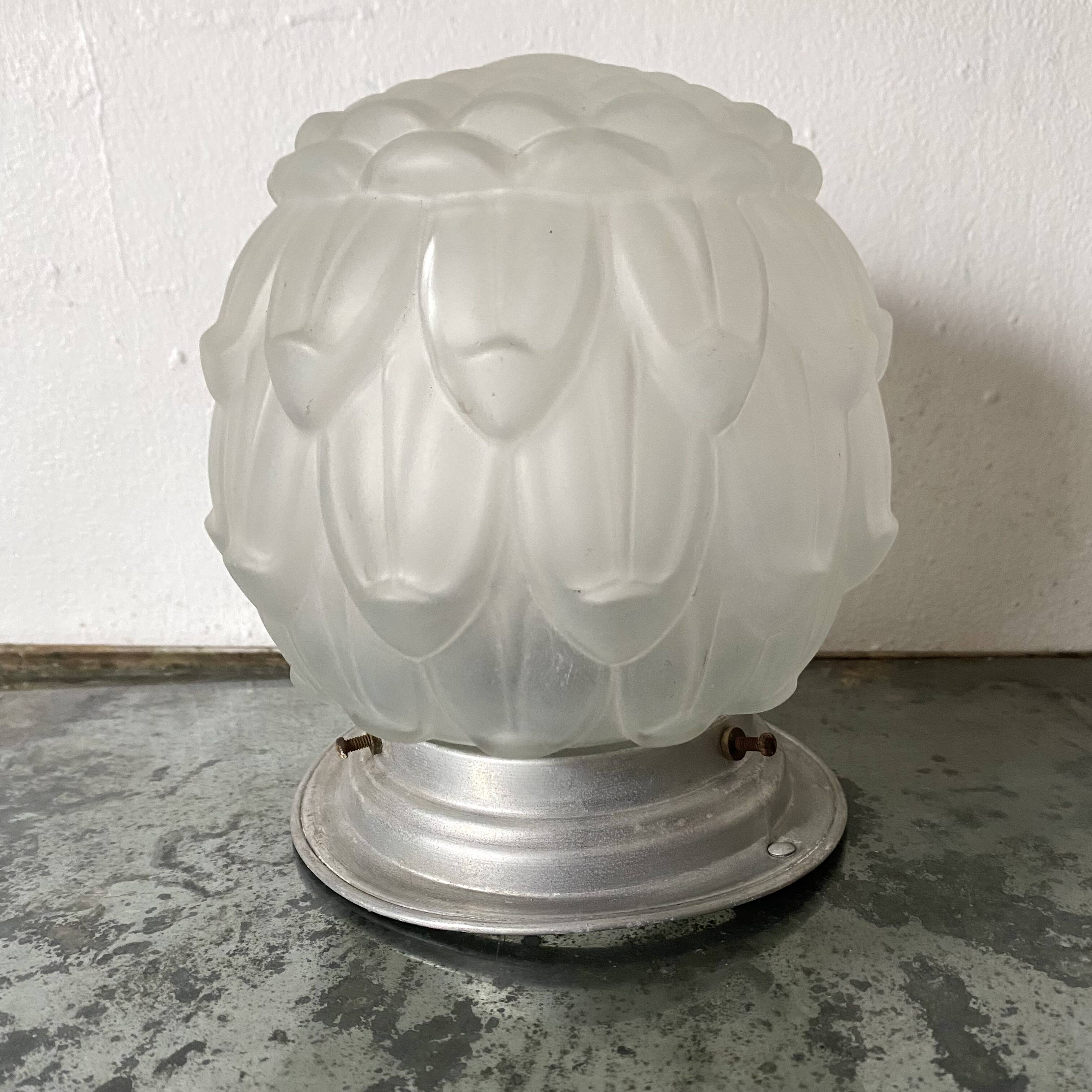 Art Deco frosted glass ball ceiling light
