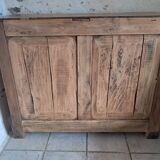 Low cherry wood sideboard with 1 drawer and 2 doors
