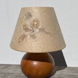 Vintage beige wooden ball lamp