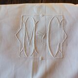 Old white sheet Monograms M C