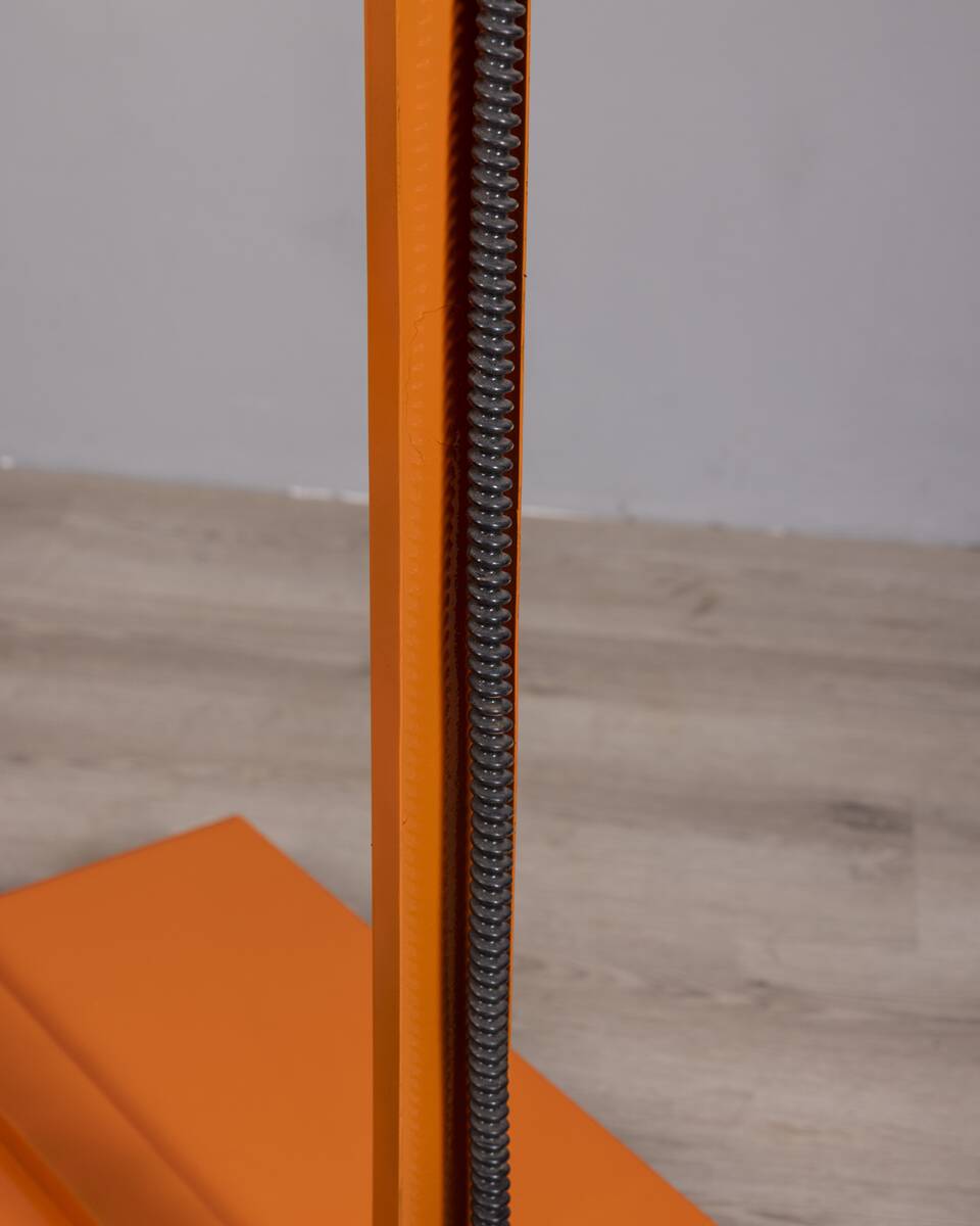 Vintage Space Age Italian Orange Metal and Acrylic Glass Floor Lamp, 1970s