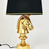 Sculptural Hollywood Regency table lamp in the shape of a horse from the 1970s.
