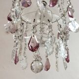 Lámpara de techo de cristales. Francia, 1950s.