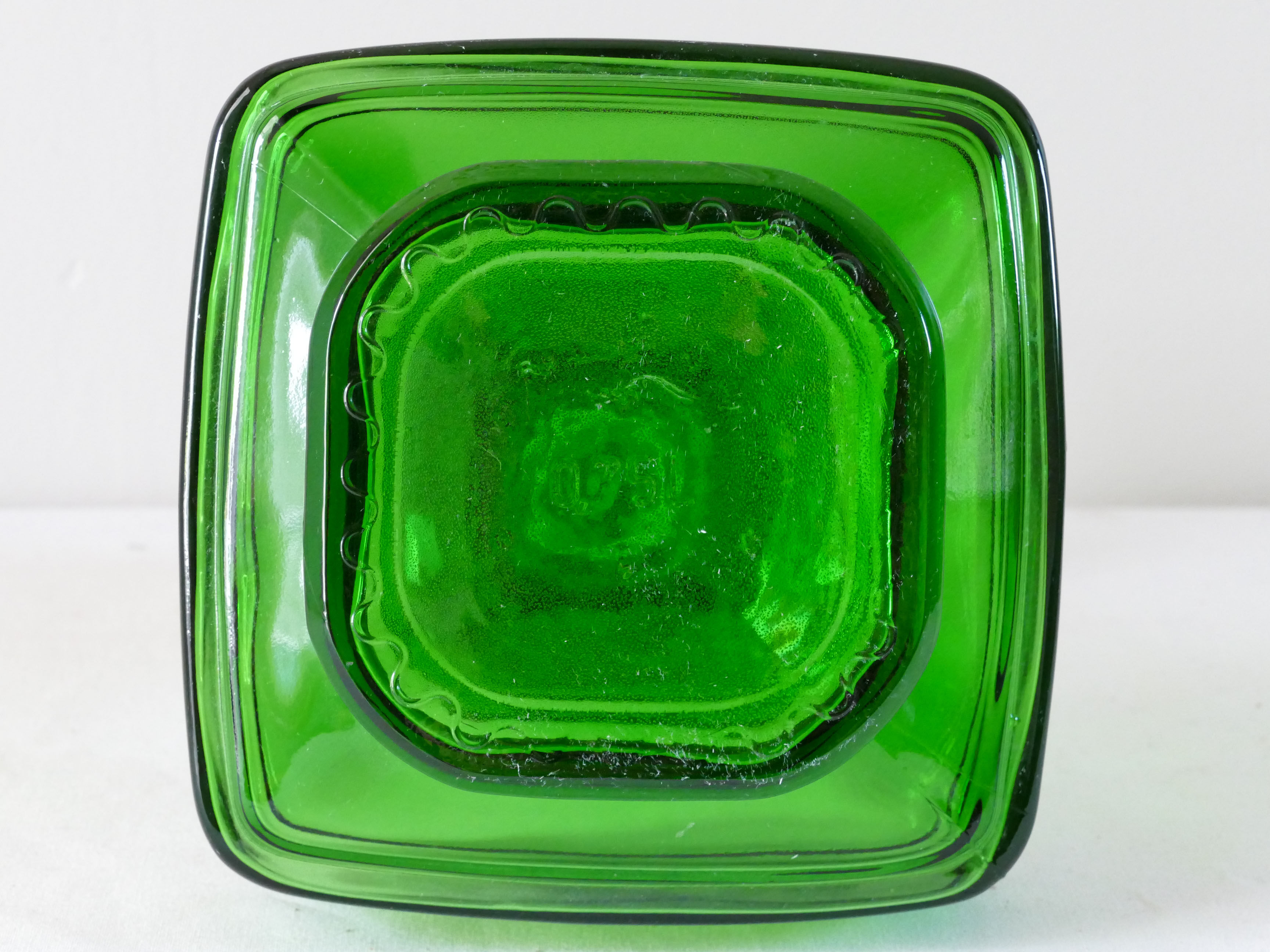 Green vintage sweet decanter