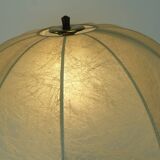 rare large mid century modern cocoon TABLE LAMP cherrywood base 1970s