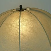 rare large mid century modern cocoon TABLE LAMP cherrywood base 1970s