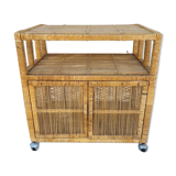 Wicker storage cabinet