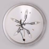 Round Plexiglass Bathroom Mirror by Hillebrand, Large Model, 1960 Germany.