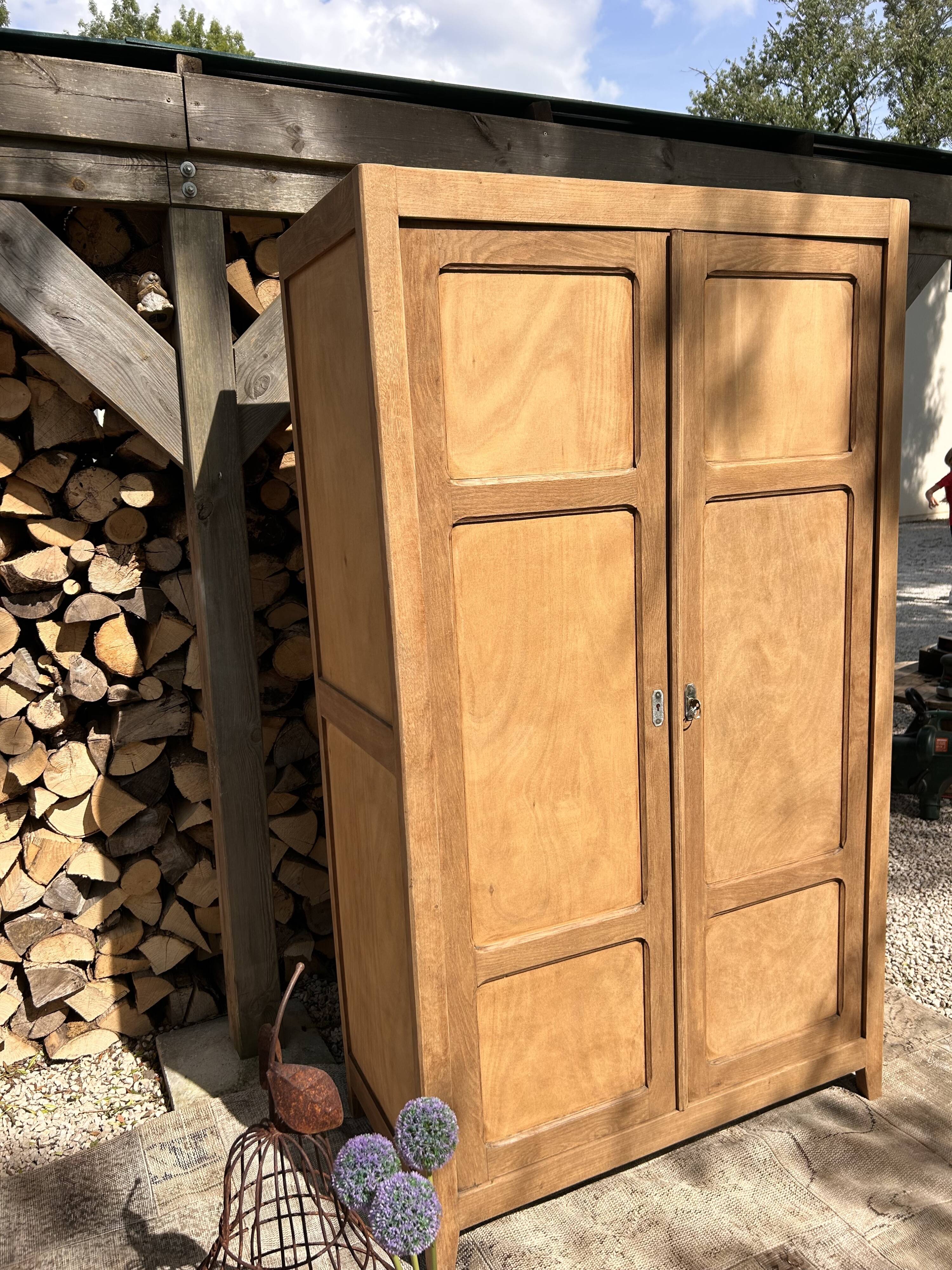 Parisian-style wardrobe, renovated wood