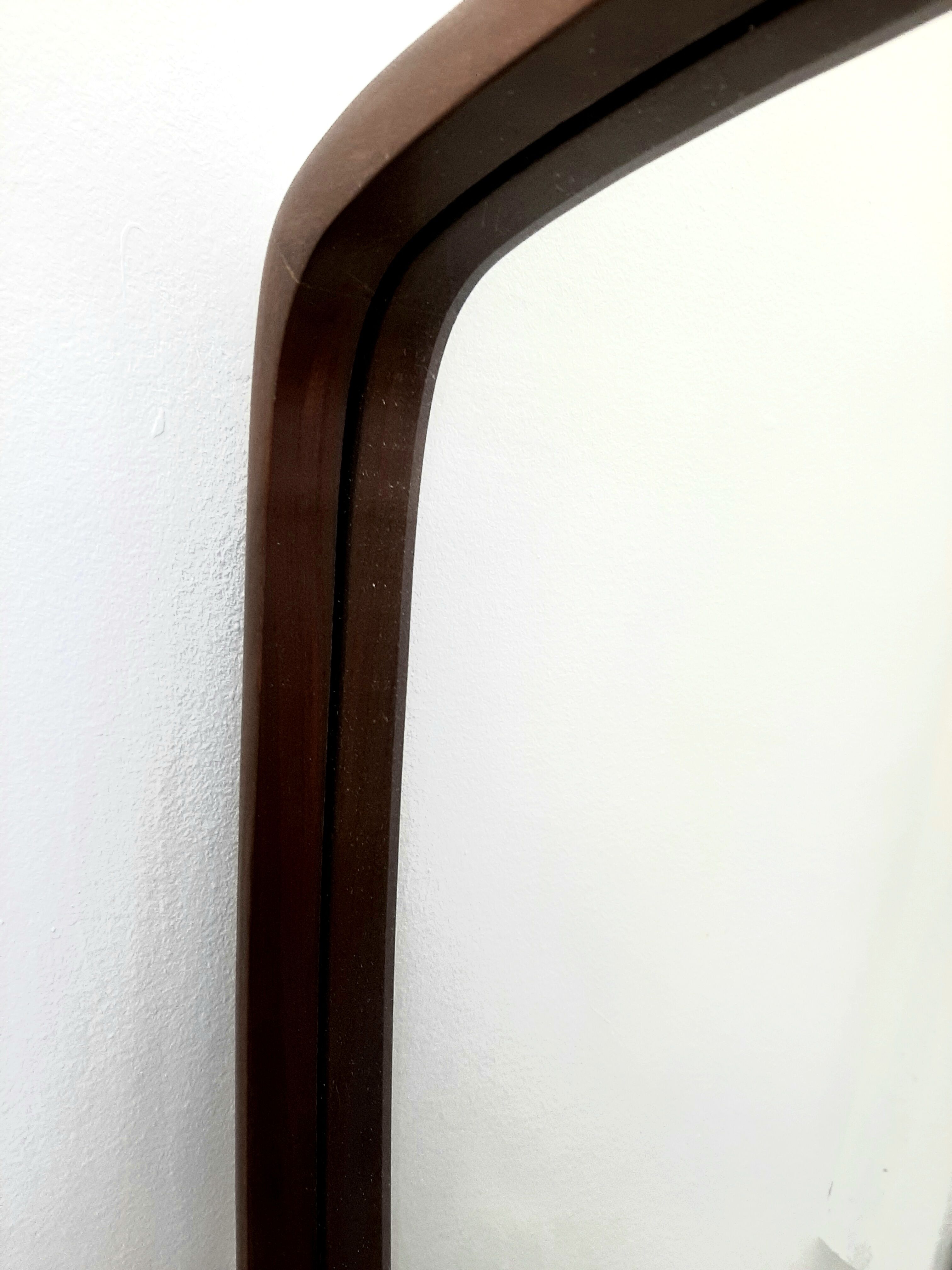 Scandinavian mirror free-form in teck 1960 48x62cm