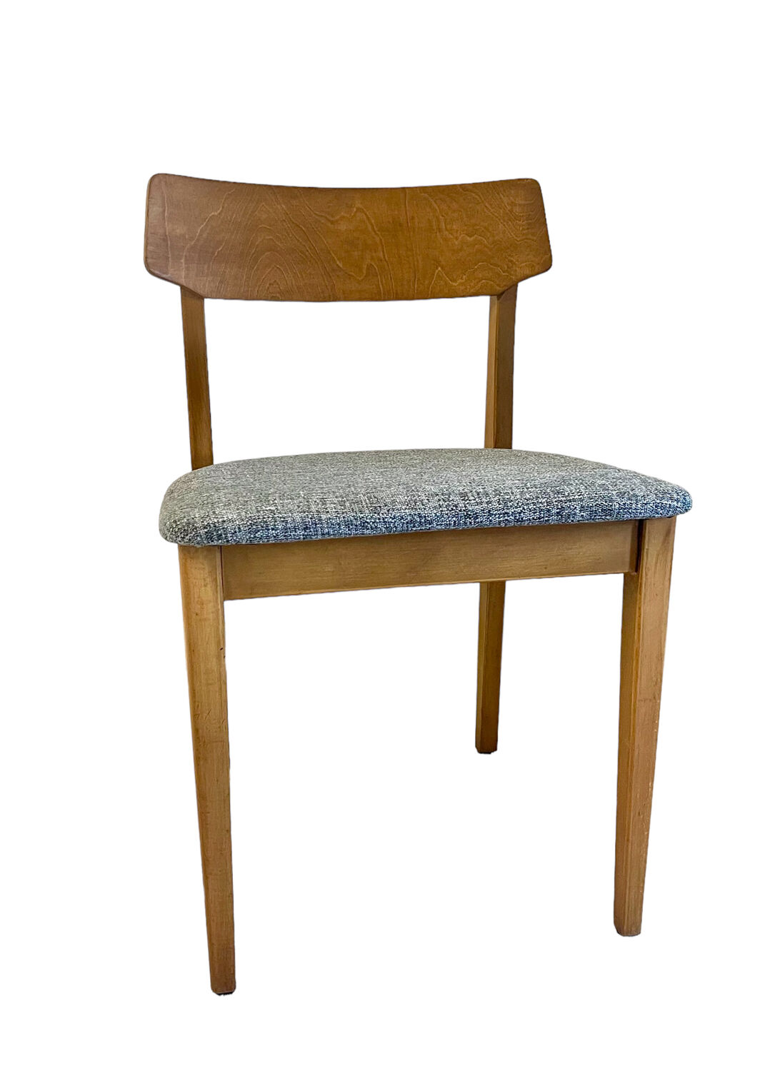 Vintage Scandinavian wood and grey chairs