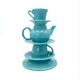 Blue tea cups stack vase, italy 1980s