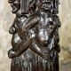 Adam and Eve wooden pedestal, religious art