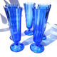 Vintage blue champagne flutes
