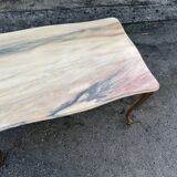 Table basse en laiton doré avec plateau en onyx