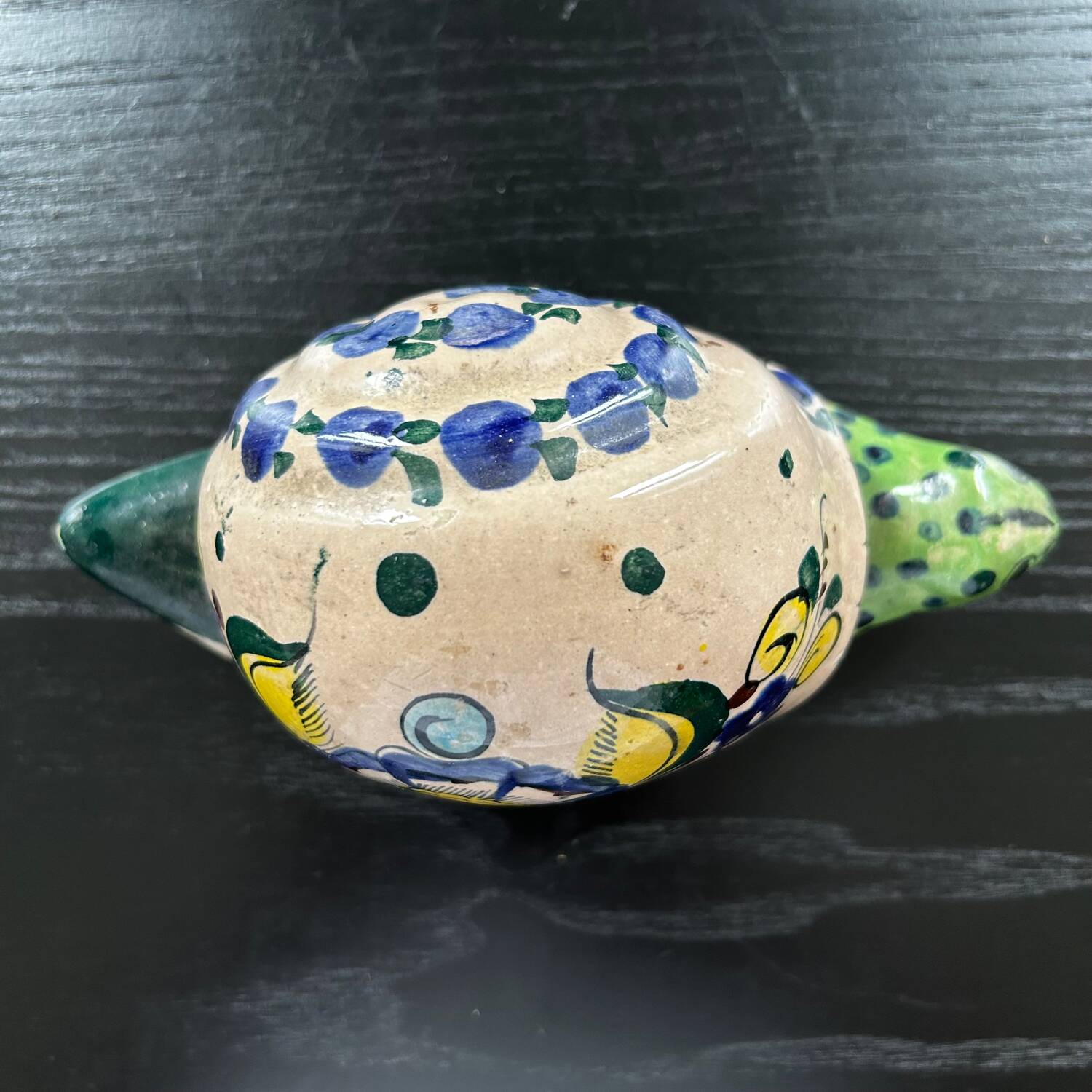 Painted stoneware snail