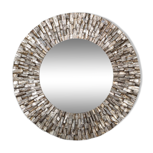 Miroir en bois argenté - 140cm